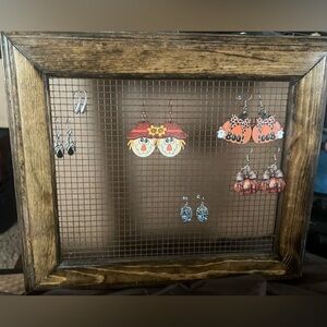 Handmade Wood/Metal Earring Frame